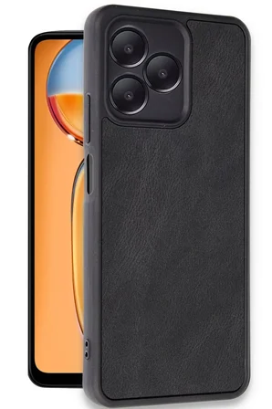 Newface Realme Note 50 4G Kılıf Aras Deri Kapak - Siyah