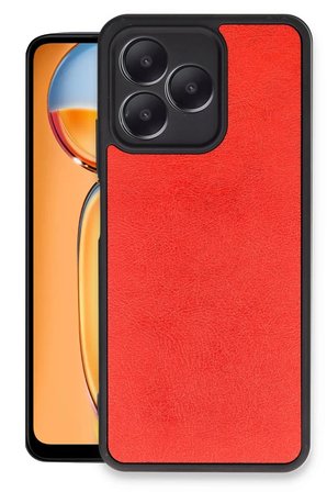 Newface Realme Note 50 4G Kılıf Aras Deri Kapak - Kırmızı