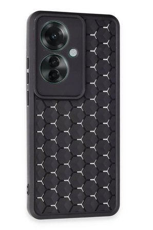 Newface Oppo Reno 11F Kılıf Petek Silikon Kapak - Siyah