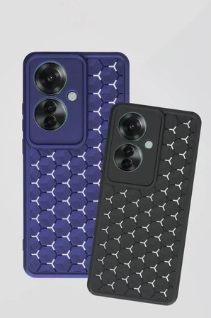Newface Oppo Reno 11F Kılıf Petek Silikon Kapak - Koyu Yeşil