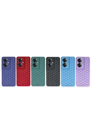 Newface Oppo Reno 11F Kılıf Petek Silikon Kapak - Kırmızı