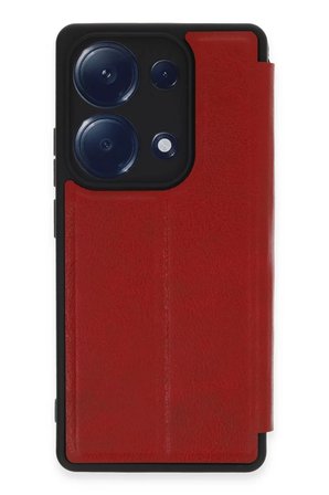 Newface Xiaomi Redmi Note 13 Pro 4G Kılıf Flip Cover - Kırmızı