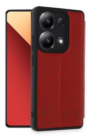 Newface Xiaomi Redmi Note 13 4G Kılıf Flip Cover - Kırmızı
