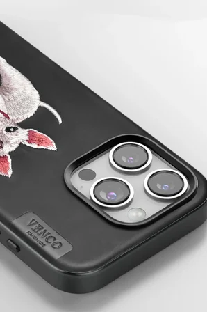 Venco Apple iPhone 16 Pro Perma Desenli Kapak - Siyah