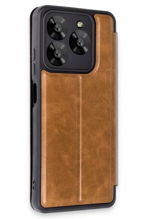 Newface General Mobile Era 30 Kılıf Flip Cover - Taba