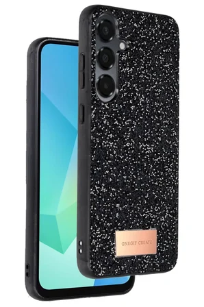 Onegif Samsung Galaxy A36 Bright Simli Kapak - Siyah