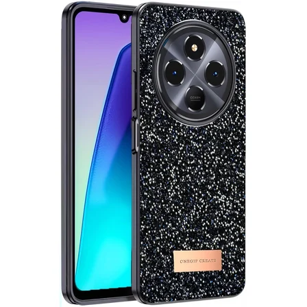 Onegif Xiaomi Redmi 14C Bright Simli Kapak - Siyah