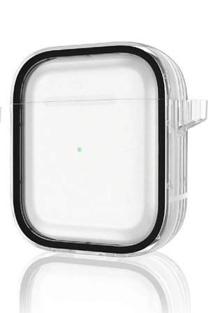 Movenchy Apple Airpods 4 (4.nesil) Shiny Şeffaf Kılıf - Siyah