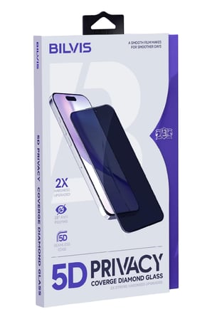 Newface Apple iPhone 17 Pro Bilvis 5D Privacy Diamond Hayalet Cam Ekran Koruyucu