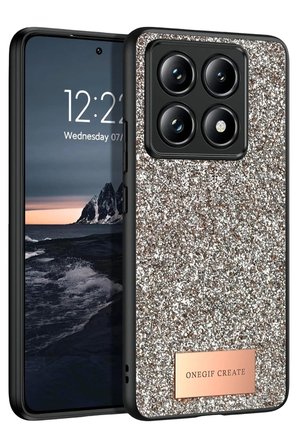 Onegif Xiaomi Mi 14T Pro Bright Simli Kapak - Gold