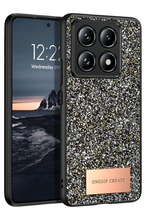 Onegif Xiaomi Mi 14T Pro Bright Simli Kapak - Gümüş