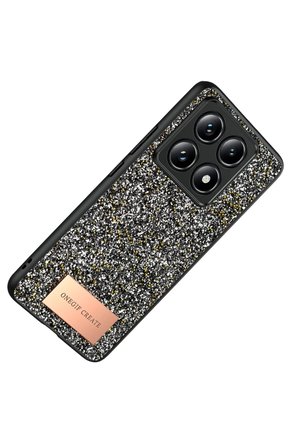Onegif Xiaomi Mi 14T Pro Bright Simli Kapak - Gümüş