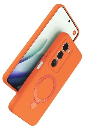 Newface Xiaomi Redmi 15 4G Regal Magsafe Standlı Kapak - Turuncu