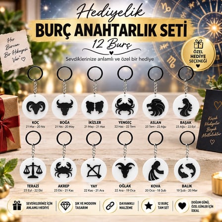 Burç Anahtarlık Seti- 12 Burç
