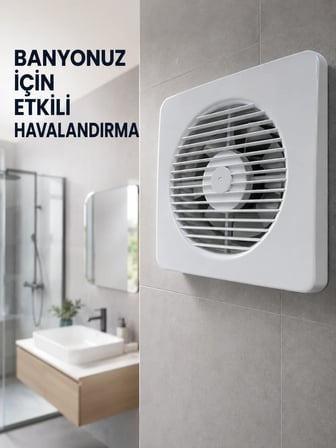 20 W Havalandırma Fanı 150 mm Bağlantı Çapı 20,8 x 20,8 cm Dekoratif Aspiratör