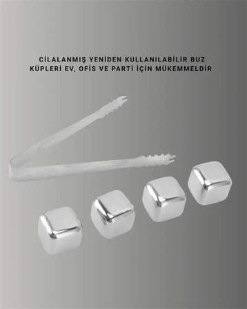 Hızlı Soğutma Özellikli Paslanmaz Metal Buz Küpü Takımı Yeni Nesil