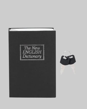 Anahtarlı Gizli Kitap Kasa – Metal İç Yapı, Kamuflajlı Sözlük Tasarım