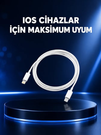 30W Type-C Lightning Hızlı Şarj Kablosu 1.2m iPhone Uyumlu