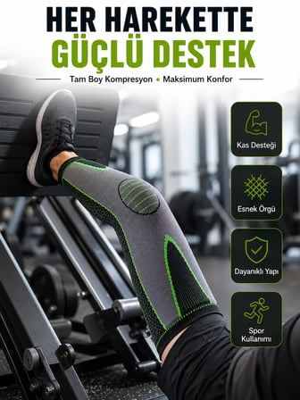 Diz Destekliği Fitness, Koşu ve Antrenman İçin Kompresyon Dizlik