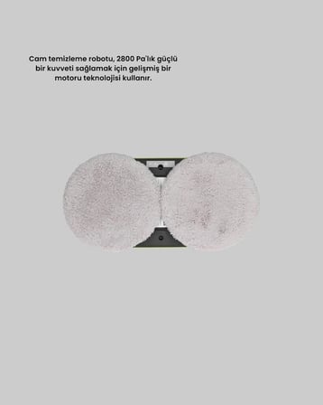 2800 Pa Güçlü Emişli Akıllı Cam Temizleyici Robot