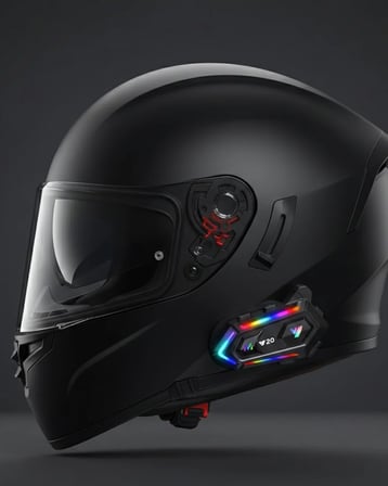 Yeni Nesil Bluetooth 5.3 Motosiklet Intercom RGB Işıklı 1000m Mesafeli