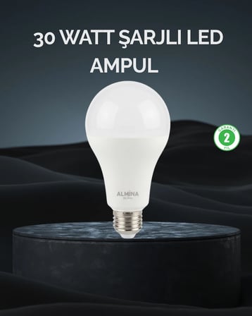 Şarjlı LED Ampul 30 Watt Soğuk Beyaz