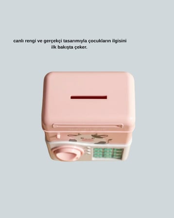 Pembe Şifreli Eğitici ATM Kasa Çocuk Kumbarası
