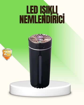 LED Işıklı Aromaterapi Hava Nemlendirici Ultrasonik Sessiz Nem Ayarı