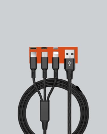 Evrensel 3 Başlıklı Şarj Kablosu – iPhone Huawei Samsung Uyumlu