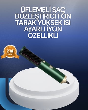 Saç Kurutma, Düzleştirici ve Tarak Tek Cihazda – 3 Kademeli Isı Ayarı