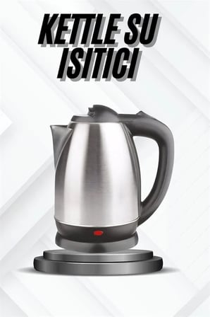 Kettle Su Isıtıcı C F Priz Uyumlu 220 - 240 V Paslanmaz Çelik Kablolu