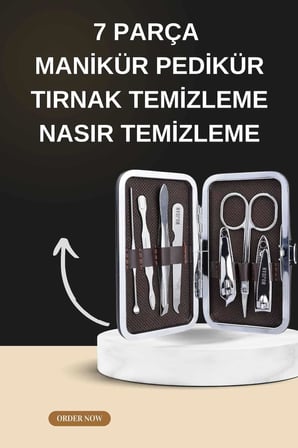 Manikür Pedikür Seti İkili Set El ve Ayak Bakımı Nasır Temizleme Protez Tırnak Çıkarma