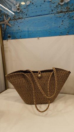 El Yapımı Örgü Omuz Çantası &amp; Plaj Çantası Kaverengi