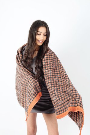 Şık Kullanım Pamuk Polyester Şal-Kahverengi