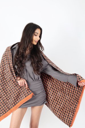 Şık Kullanım Pamuk Polyester Şal-Kahverengi