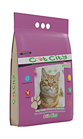 Cat City Ekstra Parfümlü Bentonit Topaklanan Kedi Kumu 10 Lt Lavantalı