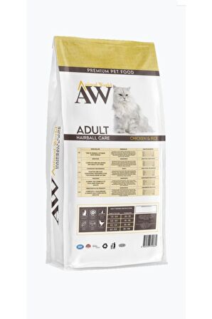 Animal World Hairball Tüy Yumağı Önleyici Tavuklu Kedi Maması 15 Kg