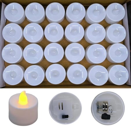 Gün Işığı Dekoratif LED Titreyen Alevli Pilli Mum 18cm 24'lü Paket Akşam Yemeği Düğün Süsü