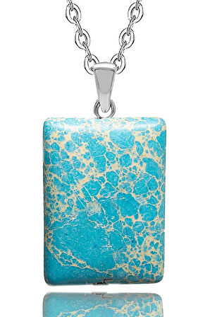 Sertifikalı Doğal Mavi Varisit Taşı Kolye