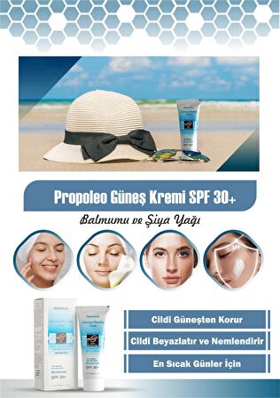 Propoleo Balmum ve Şiya Yağ Özlü Güneş Kremi ve Cilt Açıcı SPF30+ 75ML X3