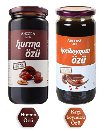 2'li Avantaj Paketi - Hurma Özü, Keçiboynuzu Özü - Şeker İlavesiz Soğuk Sıkım