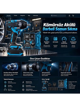 HKT-507 Kömürsüz Akülü Darbeli Somun Sıkma 600 Nm 21V 3Ah Çift Akülü