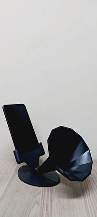Ses Bombası Akustik Telefon Tutucu Kablosuz Gramafon Hoparlör Siyah