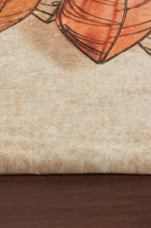 Modern Desenlerde Kadife Dokulu Lastikli Süngerli Kaymaz Yıkanabilir Halı Örtüsü