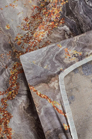 Modern Desenlerde Kadife Dokulu Lastikli Süngerli Kaymaz Yıkanabilir Halı Örtüsü