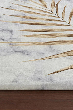 Modern Desenlerde Kadife Dokulu Lastikli Süngerli Kaymaz Yıkanabilir Halı Örtüsü