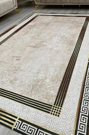 Kadife Dokulu, Lastikli, Süngerli, Kaymaz, Yıkanabilir Modern Desenlerde Halı Örtüsü