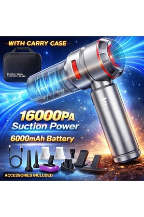 HL-121 Araç İçi Süpürge Şarjlı Taşınabilir Hafif Çantalı 16000Pa Vacuum Cleaner Vakum Ve Üfleme