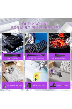 HL-121 Araç İçi Süpürge Şarjlı Taşınabilir Hafif Çantalı 16000Pa Vacuum Cleaner Vakum Ve Üfleme