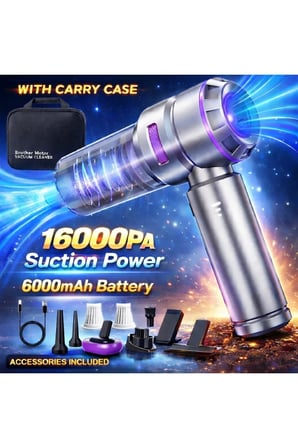 HL-121 Araç İçi Süpürge Şarjlı Taşınabilir Hafif Çantalı 16000Pa Vacuum Cleaner Vakum Ve Üfleme